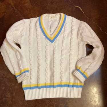 Vintage DiFini Preppy 90’s Cable Knit  Sweater - image 1