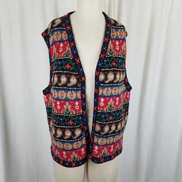 Vintage J.Jill Hand Embroidered Knit Sweater Vest 
