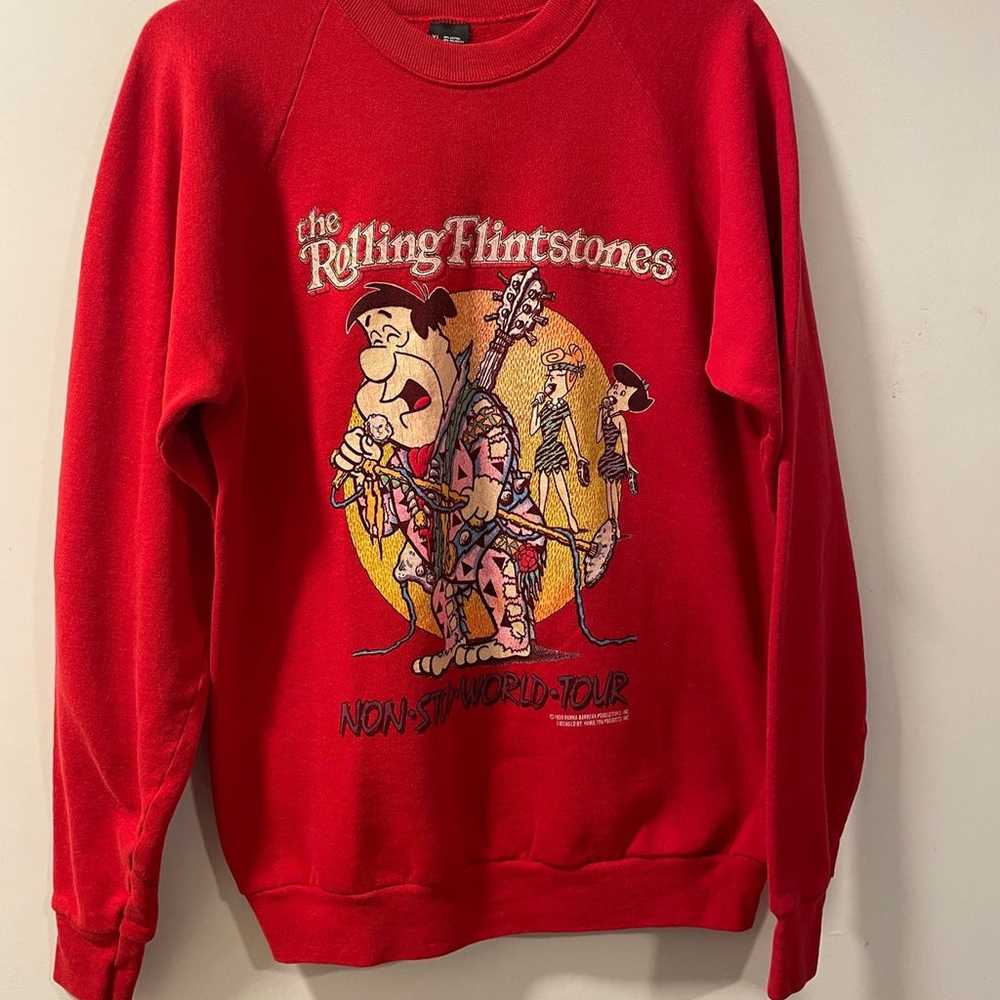 Vintage 1988 The Rolling Flintstones Sweater Size… - image 1