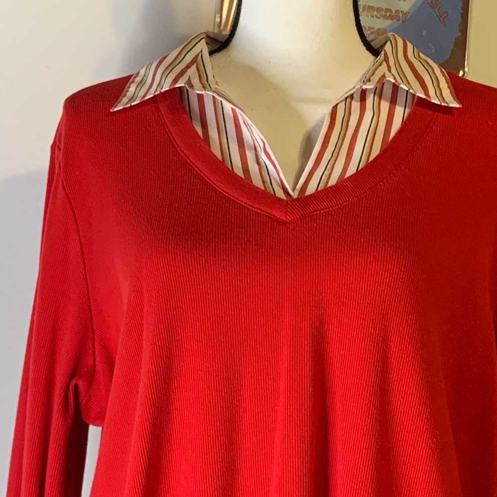 Fashion Bug Red Layered Sweater - image 2