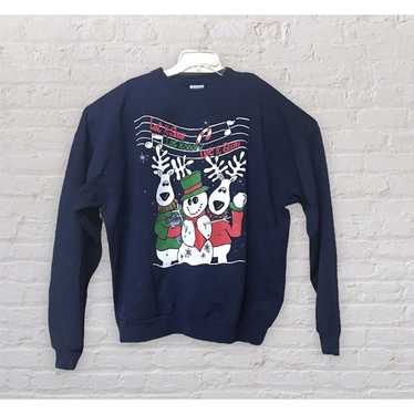 Vtg Christmas Holiday Snowman Crewneck Sweatshirt… - image 1