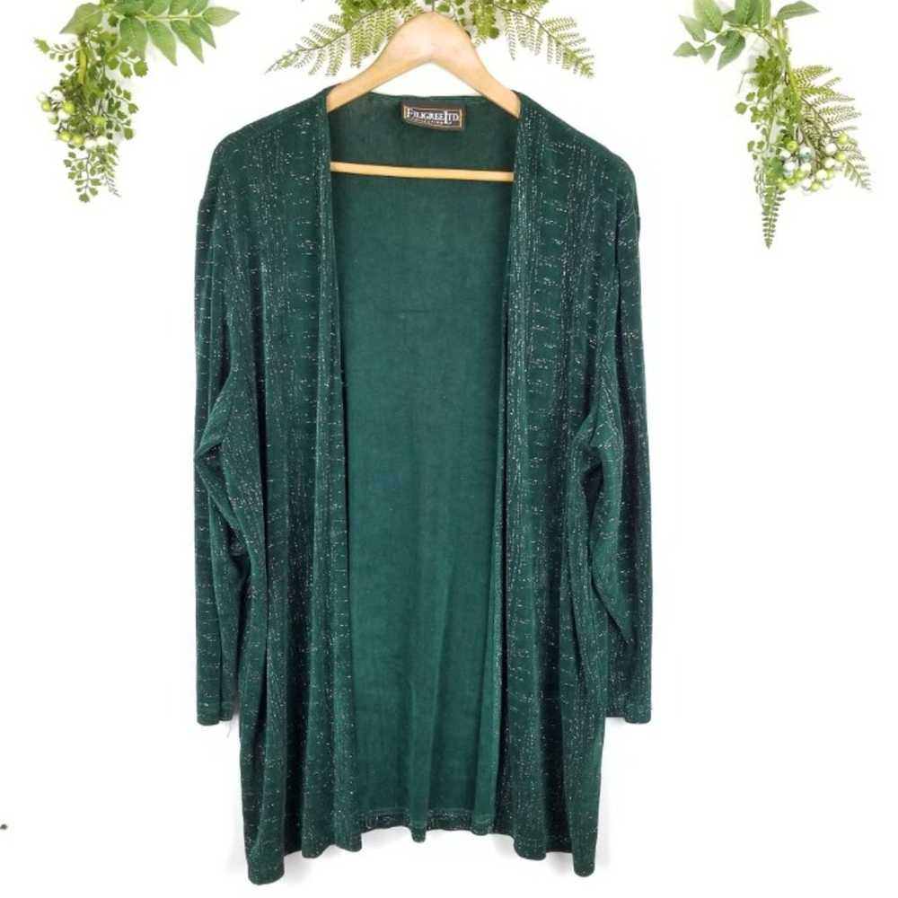 VTG FILIGREE CARDIGAN《253》green silver - image 1