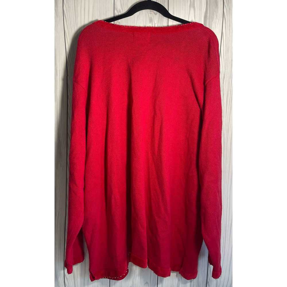 The Quacker Factory Sweater Womens 2X Vintage Red… - image 2