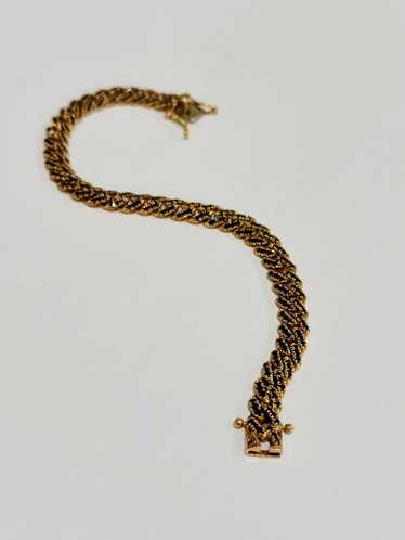 Custom 14k Rose Gold & Black Diamond Cuban Bracel… - image 1