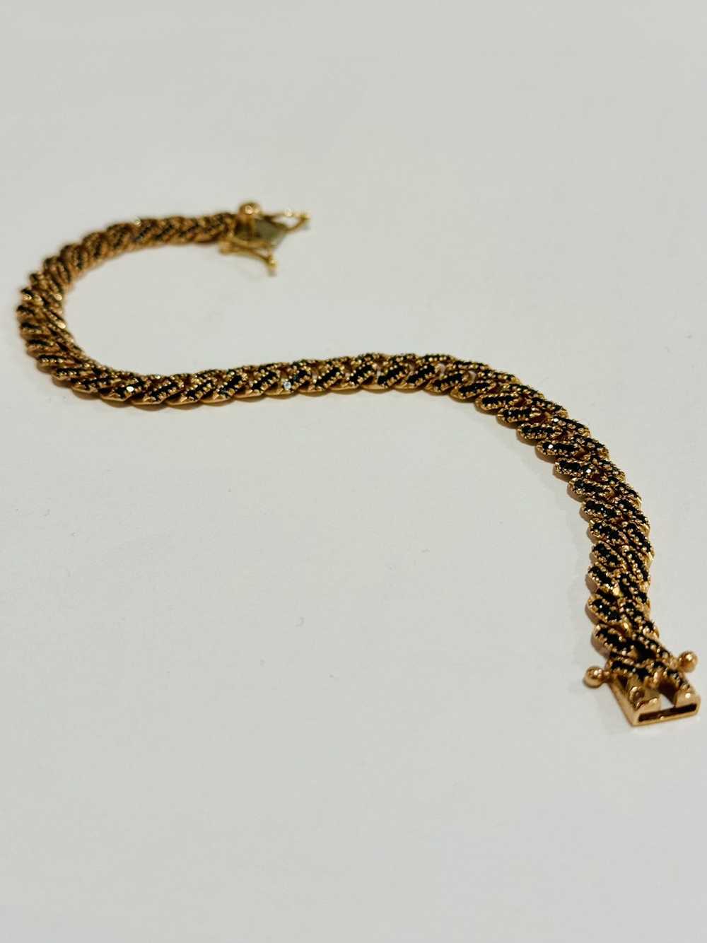 Custom 14k Rose Gold & Black Diamond Cuban Bracel… - image 6