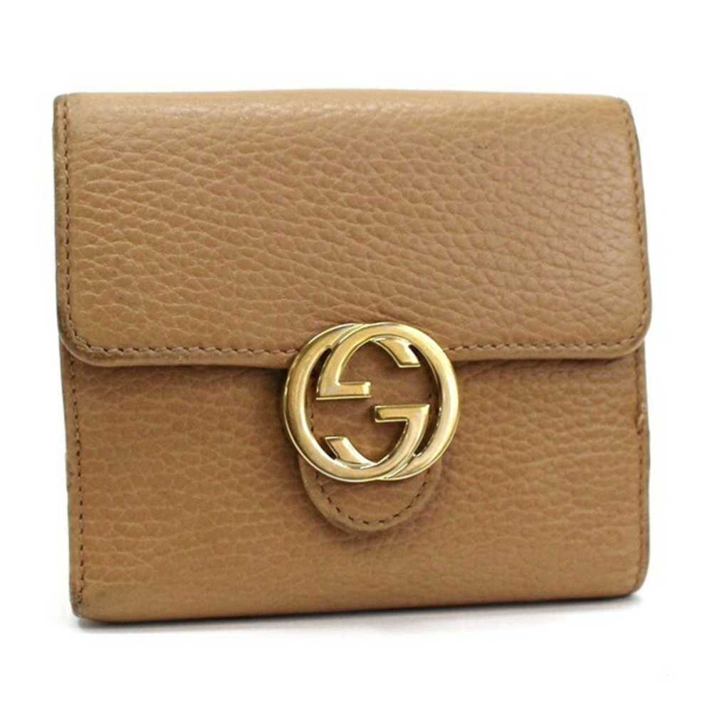Gucci GUCCI interlocking G W wallet beige leather… - image 2