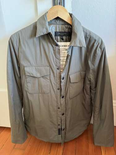 Rag & Bone Puffer shirt jacket in olive green