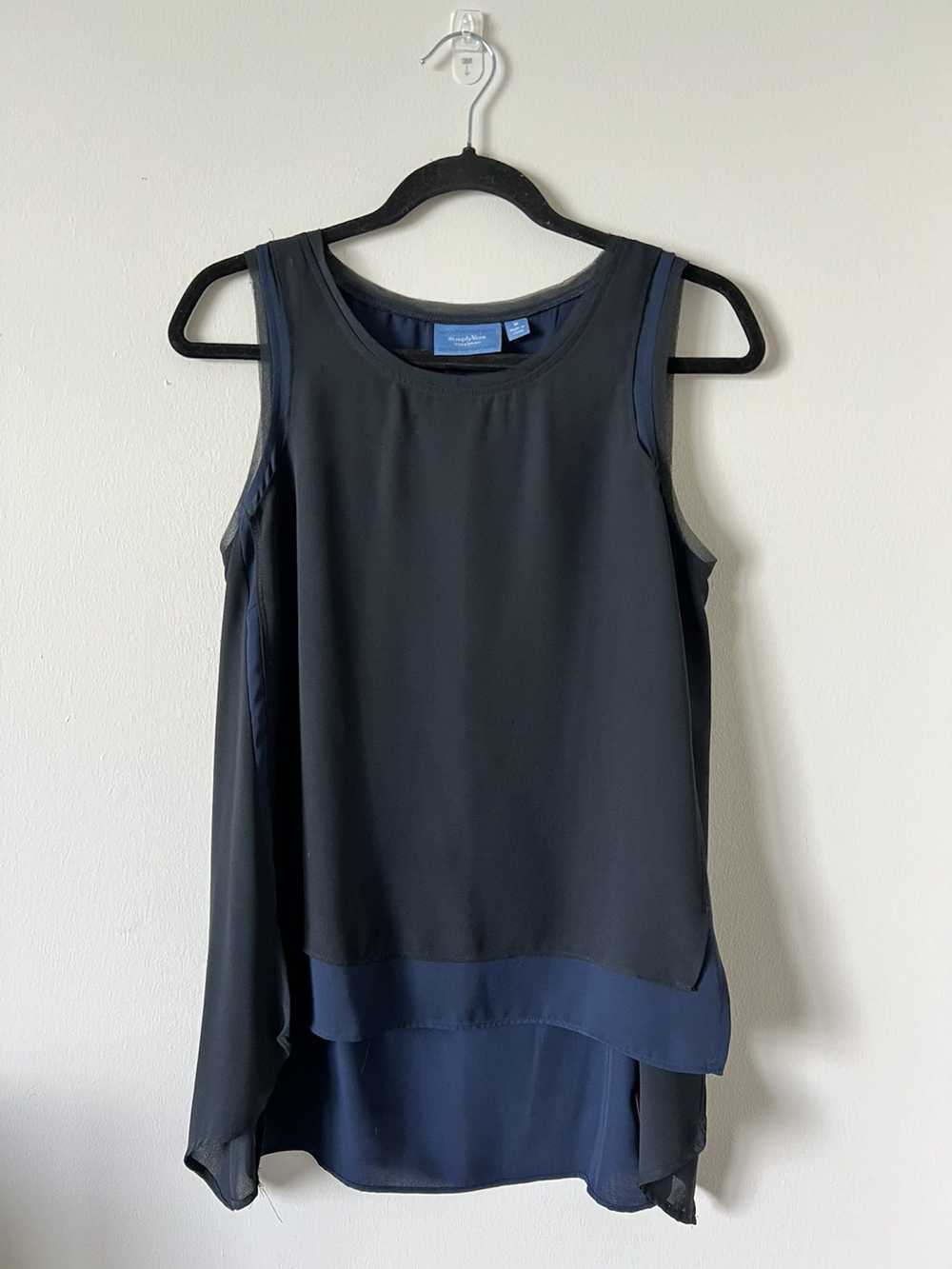 Vera Wang Simply Vera Chiffon Layered Tank Top Bl… - image 1