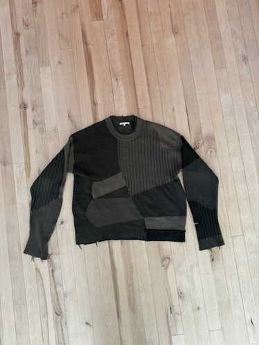 Helmut Lang 2018 Military Grunge Patchwork Sweater
