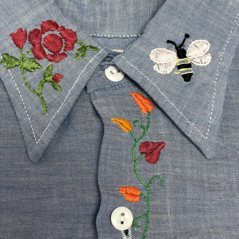 Big Mac 70's BIG MAC CHAMBRAY Embroidered Floral … - image 6