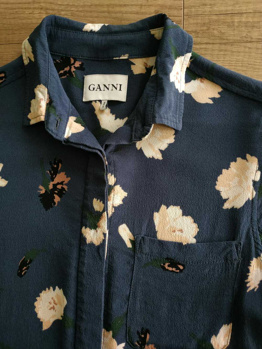 Ganni × Luxury GANNI Women's Floral Print Button … - image 5
