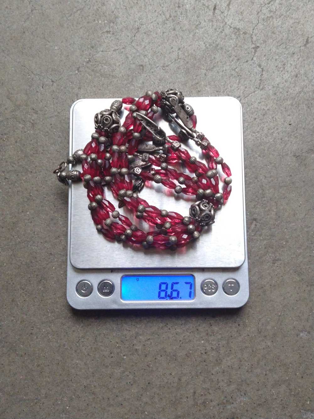 Custom × Jewelry × Vintage Necklace Red Glass Bea… - image 12