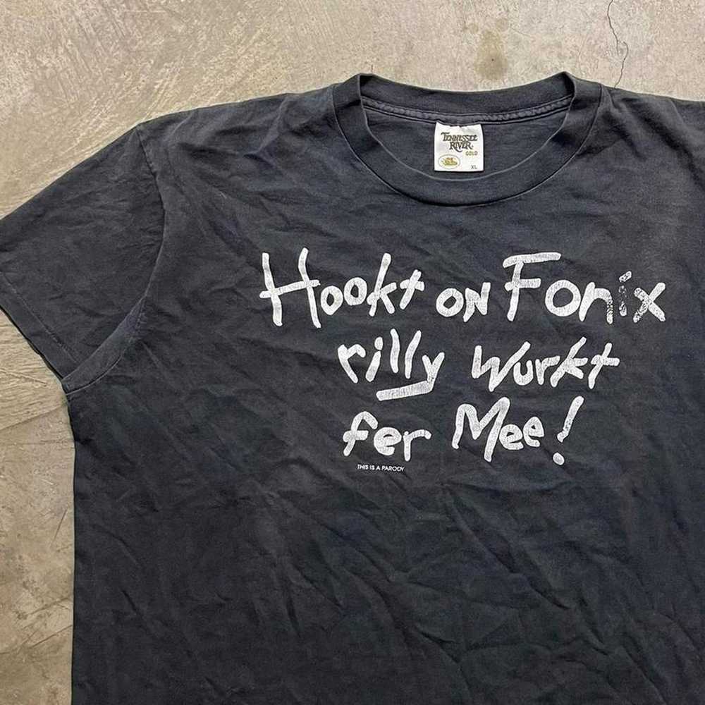 Vintage 1990s Hooked on Fonix Graphic Spelling T-… - image 2