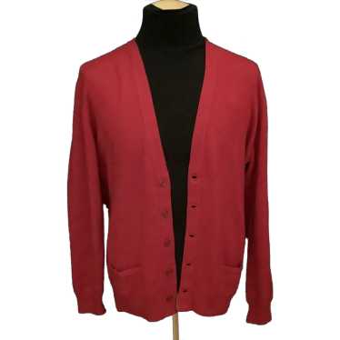 Vintage Red ‘Pringle’ Cashmere Cardigan Sweater