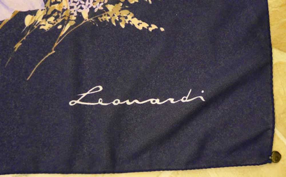 Leonardi Scarf Purple Floral Polyester Scarf Italy - image 2