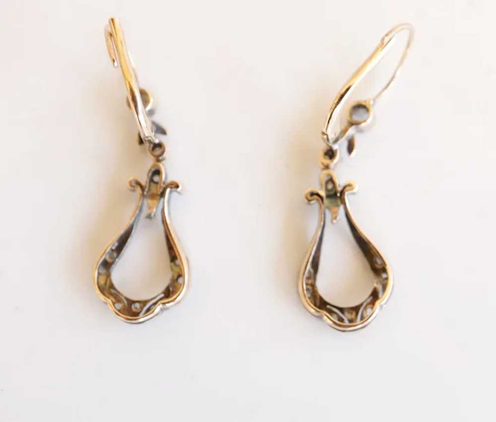 14K Victorian Holland Rose Cut Diamond Earrings - image 6