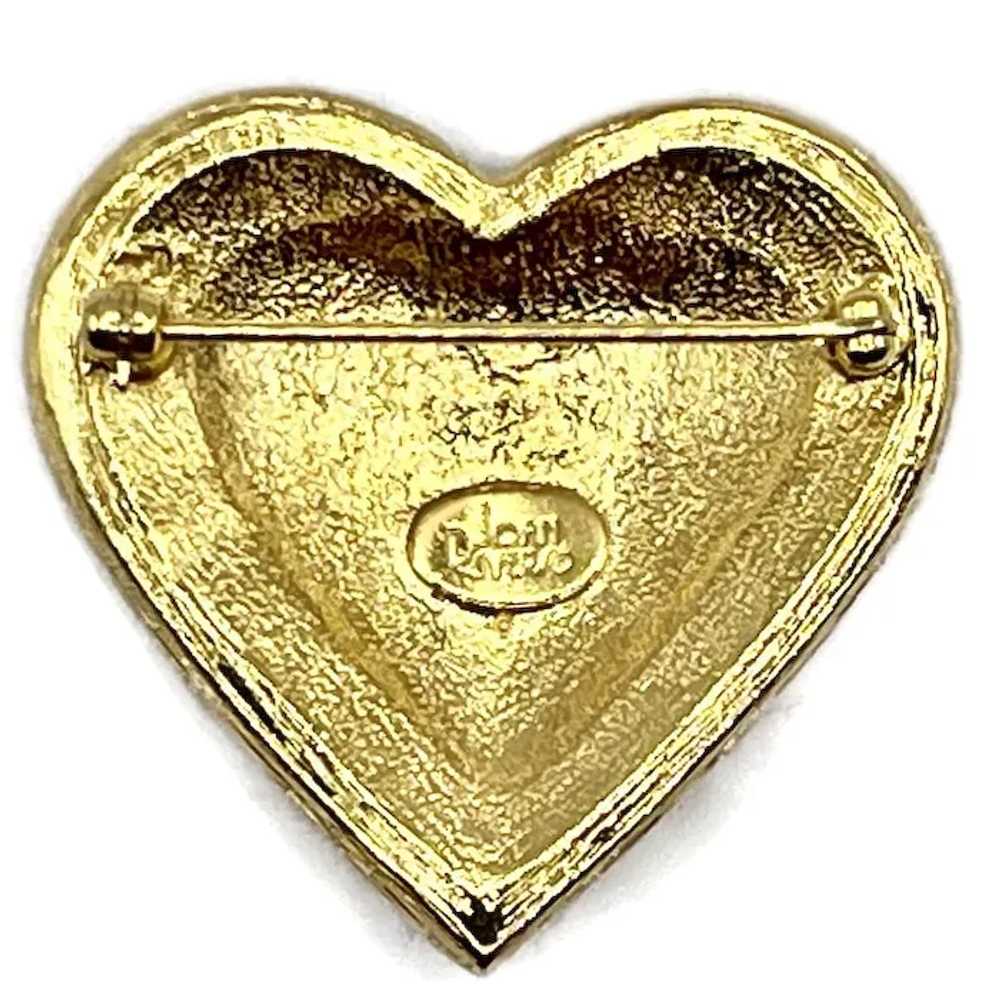 Joan Rivers Pave Crystal Rhinestone Heart Brooch - image 2