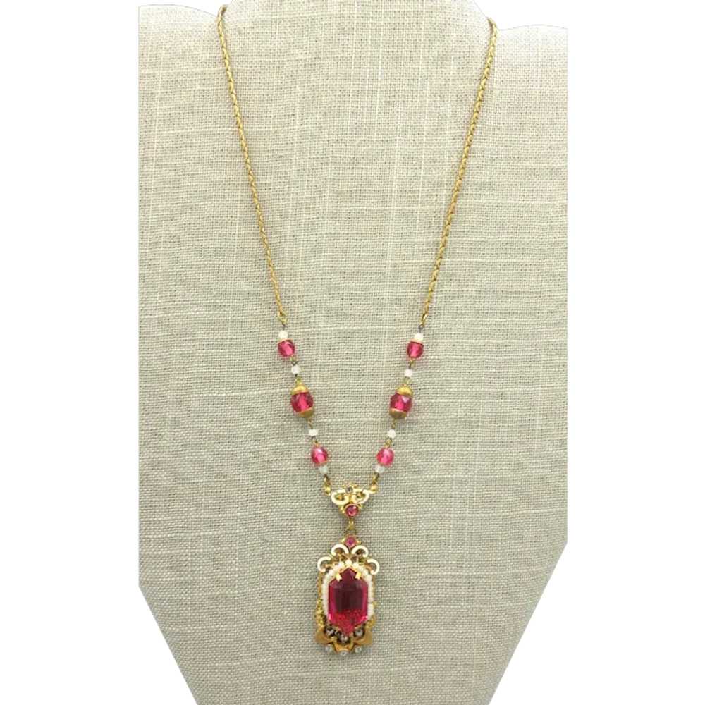 Vintage Czech. Necklace and Earrings - image 1