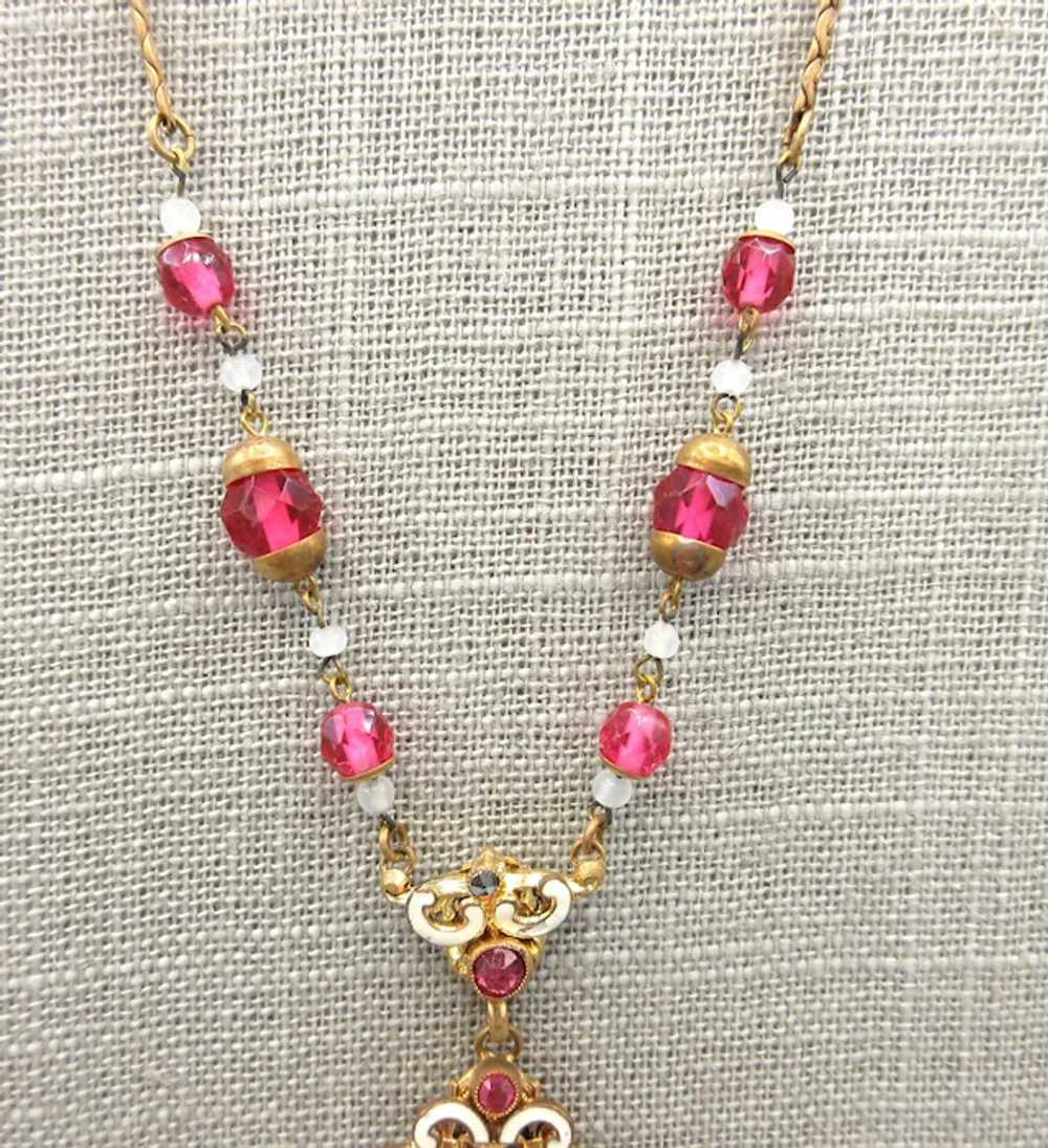 Vintage Czech. Necklace and Earrings - image 2