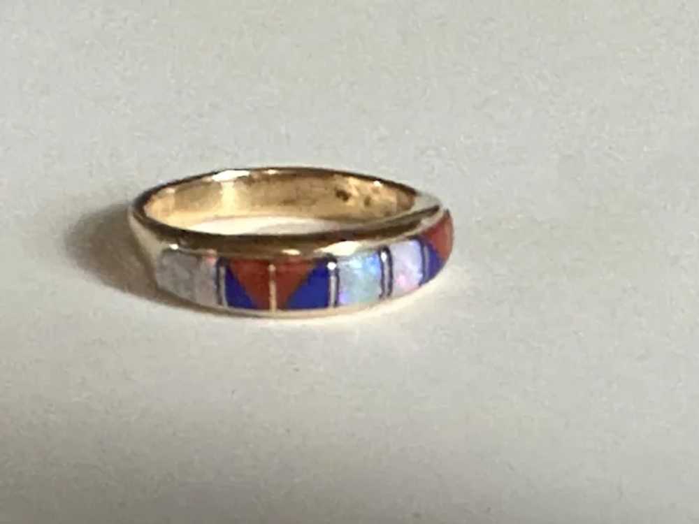 14k Opal Inlay Ring - image 10