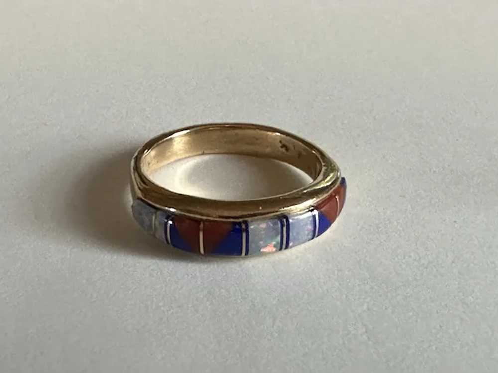 14k Opal Inlay Ring - image 11