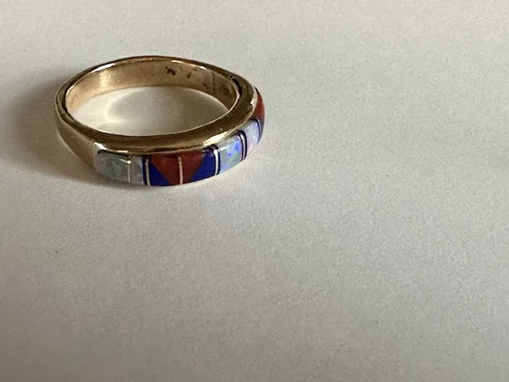 14k Opal Inlay Ring - image 12