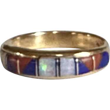 14k Opal Inlay Ring - image 1