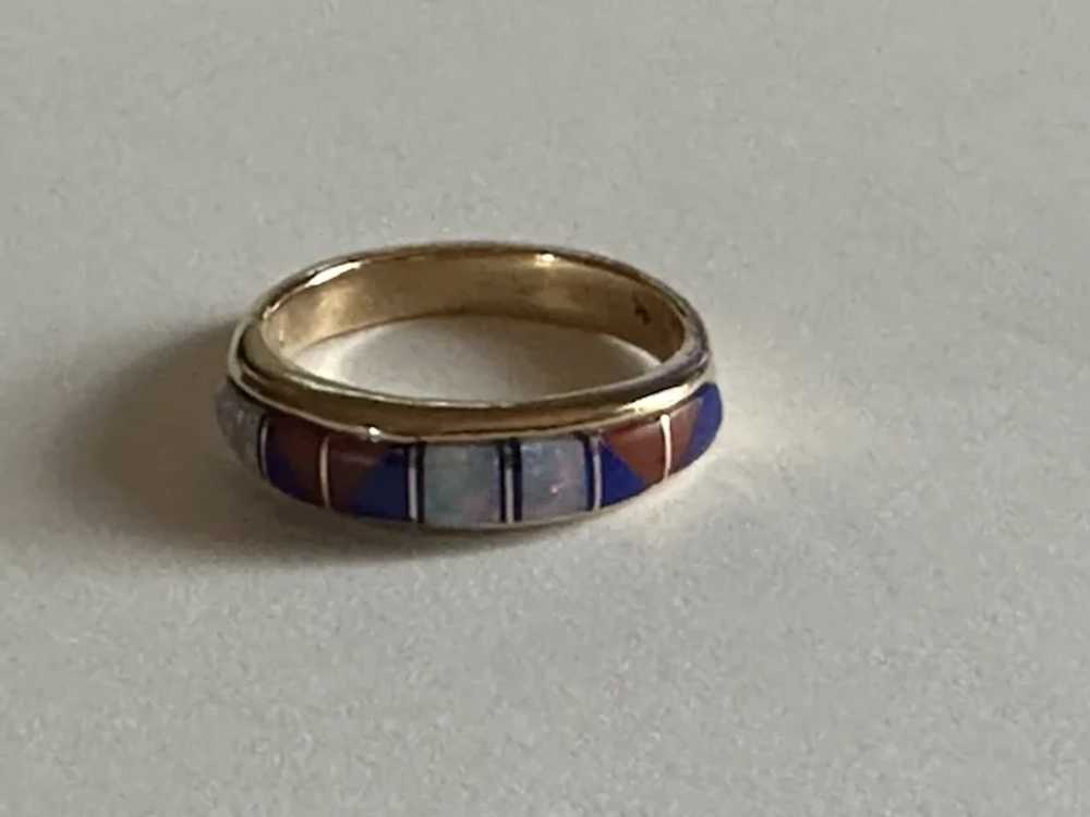 14k Opal Inlay Ring - image 2