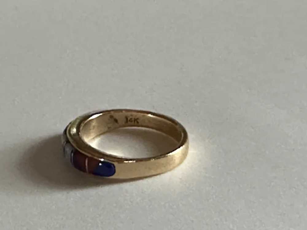 14k Opal Inlay Ring - image 4