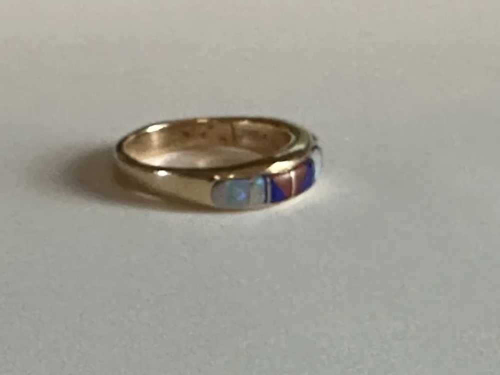 14k Opal Inlay Ring - image 6