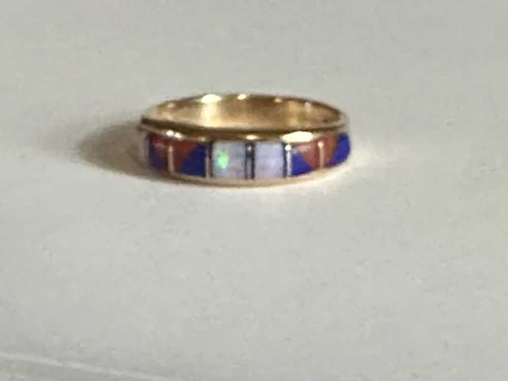 14k Opal Inlay Ring - image 7