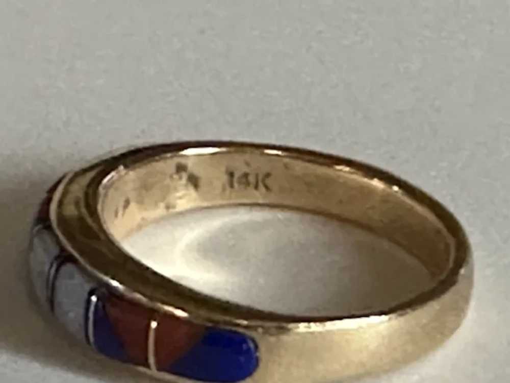 14k Opal Inlay Ring - image 9