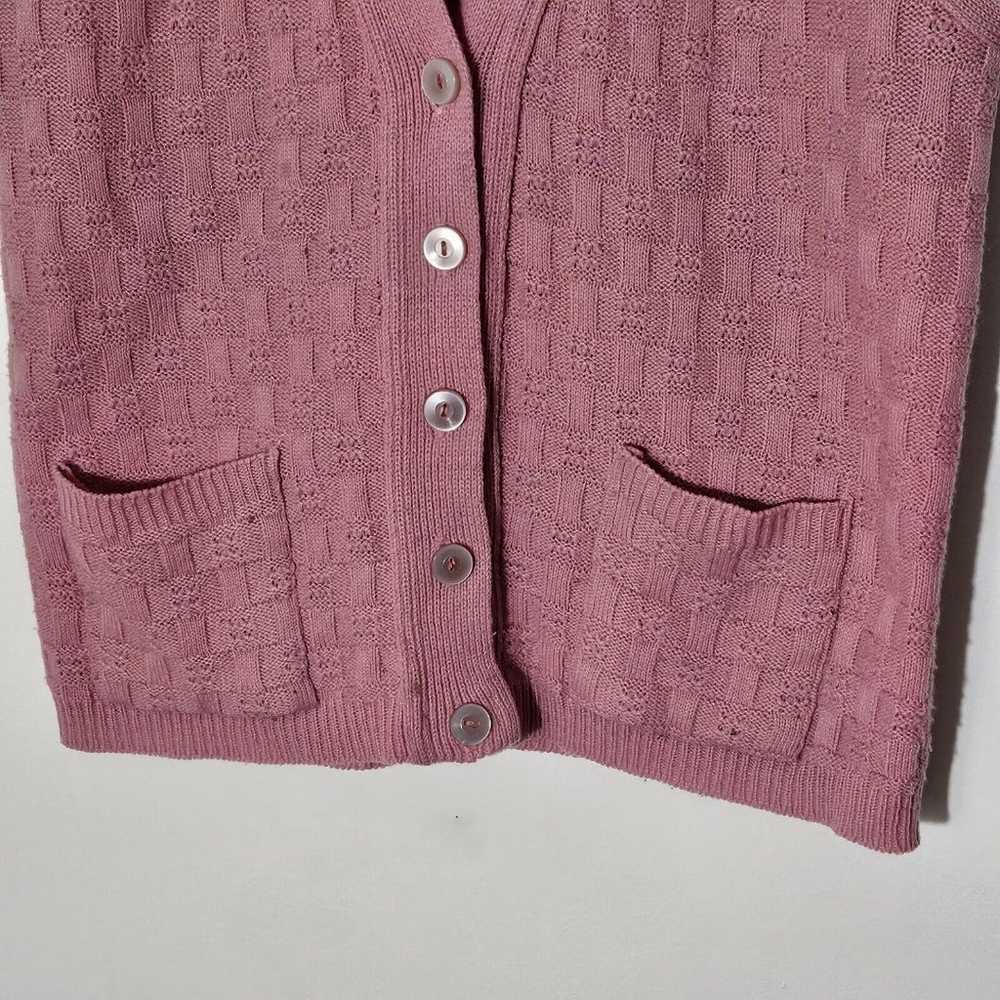 Vintage Sweater Vest Dusty Pink Vest Knitted with… - image 3