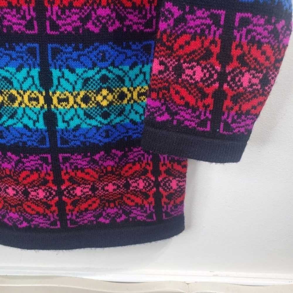 Beldoch popper multi color knitted vintage 80s sw… - image 3