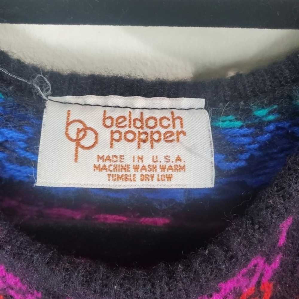 Beldoch popper multi color knitted vintage 80s sw… - image 4