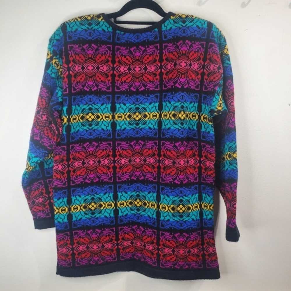 Beldoch popper multi color knitted vintage 80s sw… - image 6