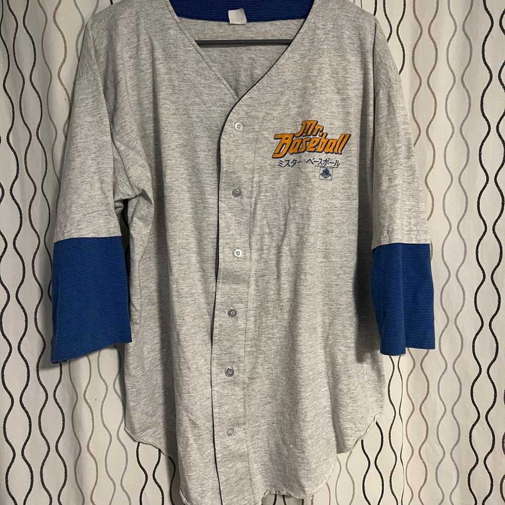 Mens Vintage Mr. Baseball 3/4 T Shirt Made In USA… - image 1
