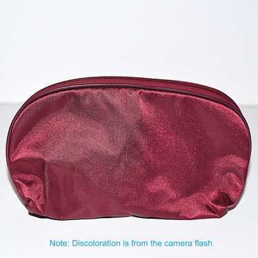 Unused Lancome Vintage Satin Maroon Cosmetic Bag - image 1