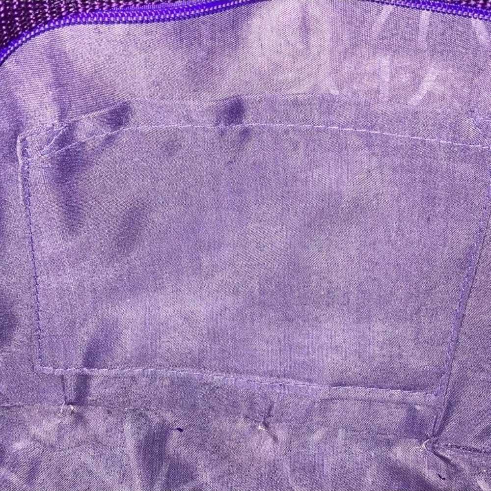 Vintage purple wicker straw bag - image 5