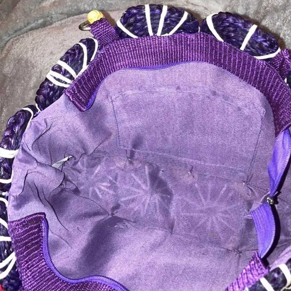 Vintage purple wicker straw bag - image 6
