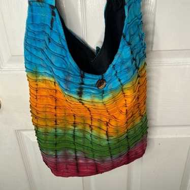 New Nepal Tie Dye Zippered Crossbody Purse Should… - image 1