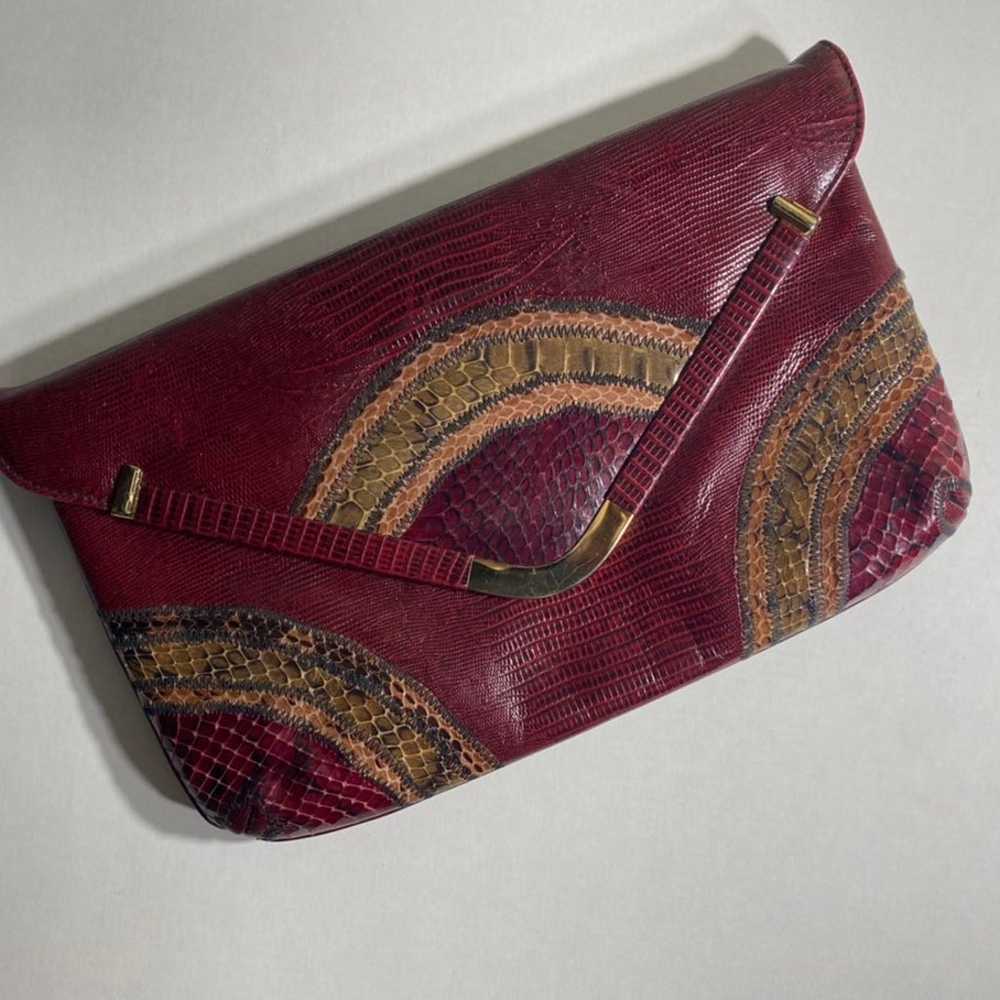 Burgundy Vintage Clutch - image 2