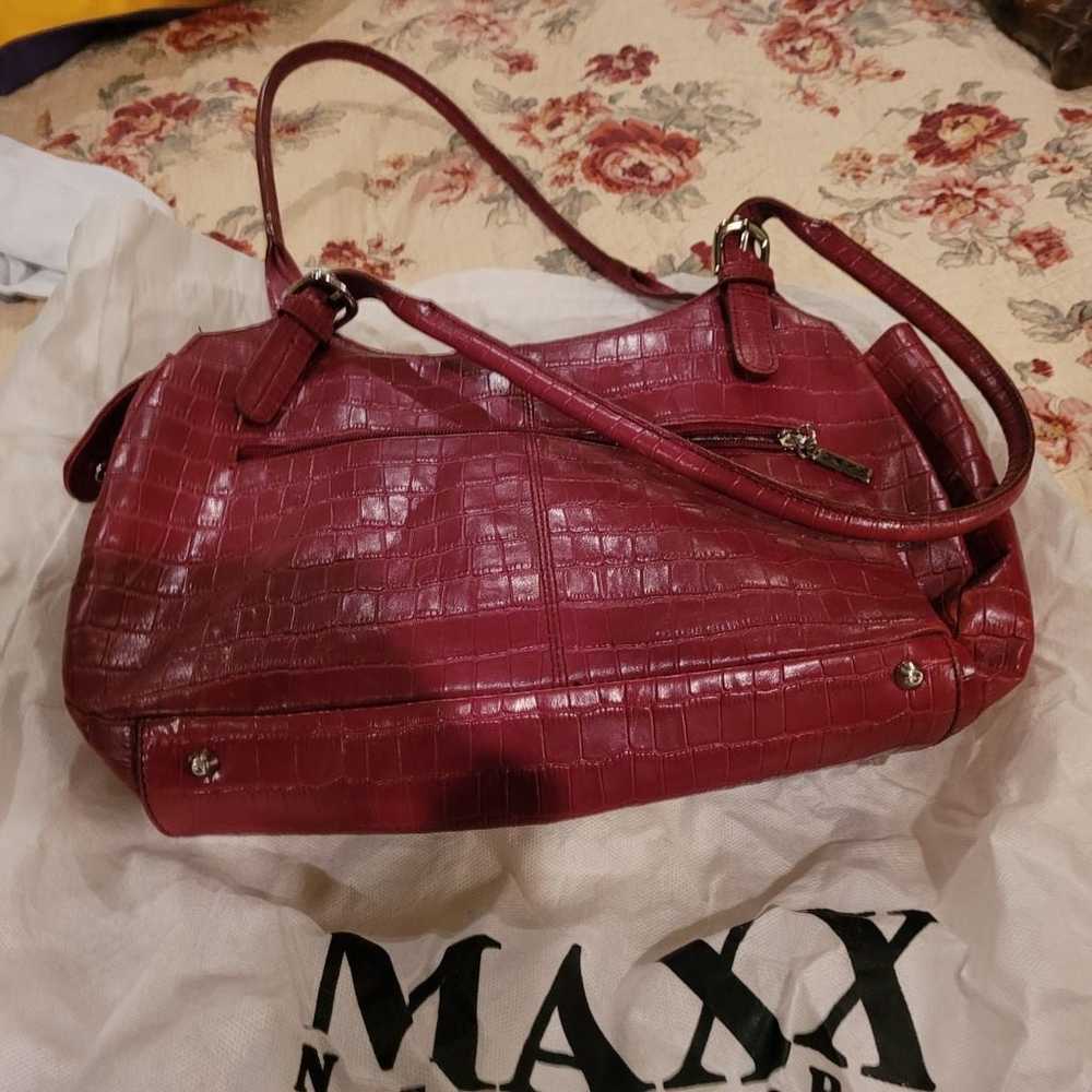 Maxx New York leather hand bag vintage with dust … - image 1