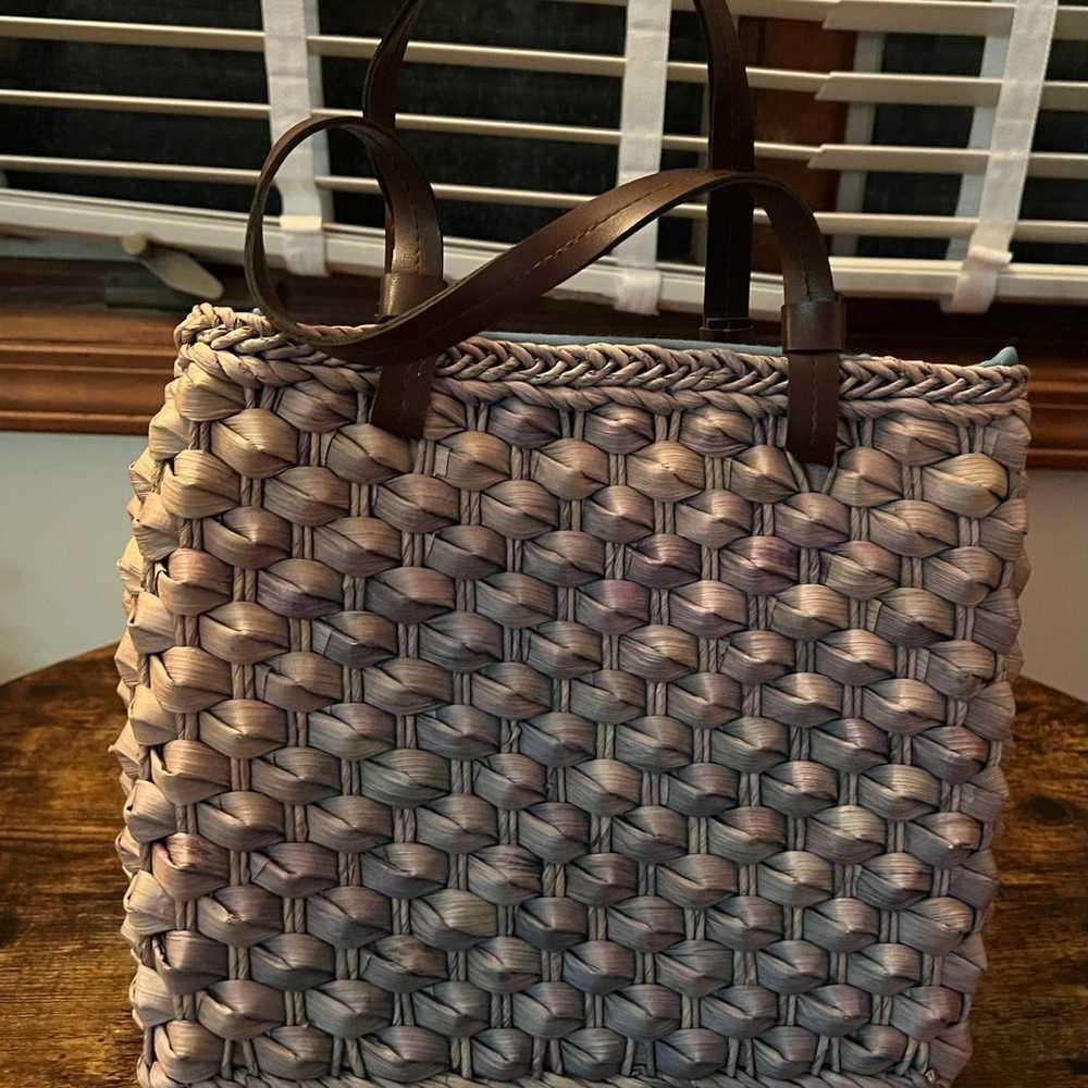 VINTAGE | womens woven straw purse/bag - image 2