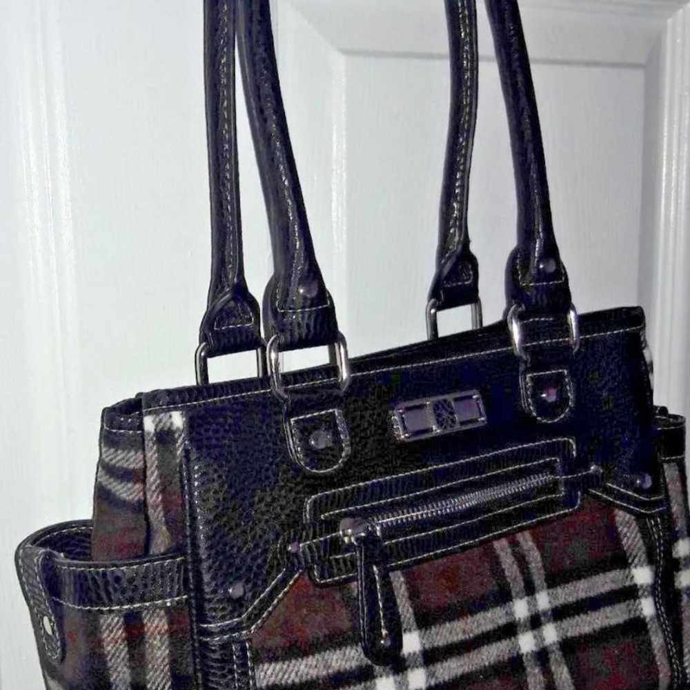 Brown plaid vintage should handbag - image 1