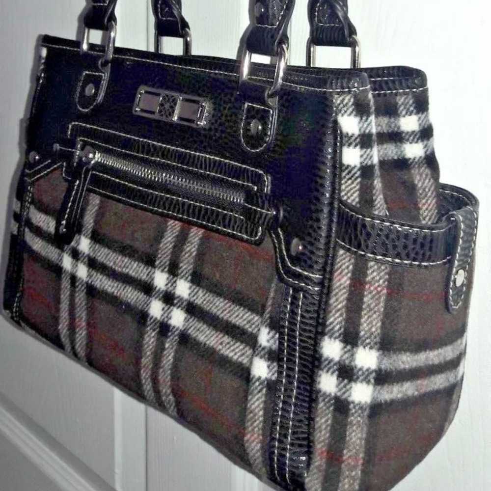 Brown plaid vintage should handbag - image 2