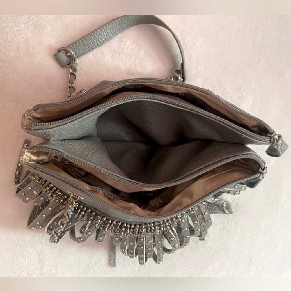 Vintage Leather Fringe Embellished Shoulder Bag - image 12