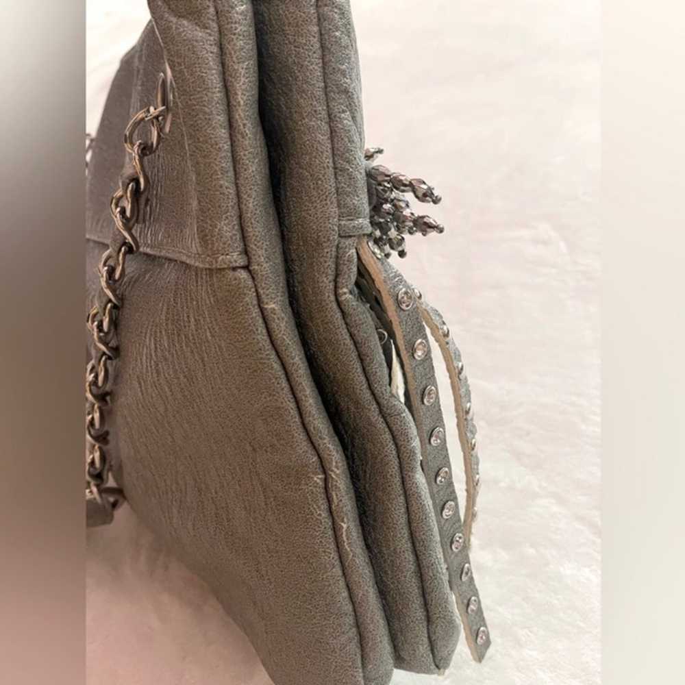 Vintage Leather Fringe Embellished Shoulder Bag - image 5