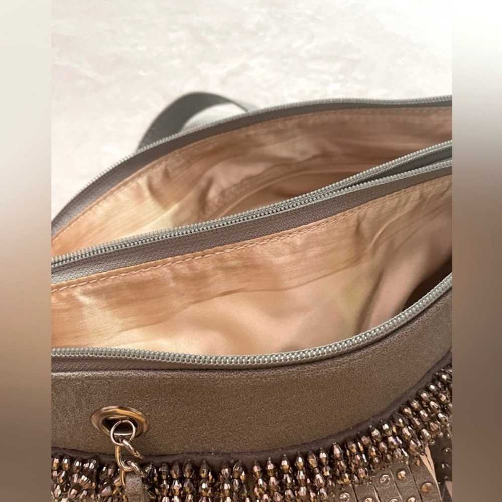 Vintage Leather Fringe Embellished Shoulder Bag - image 7
