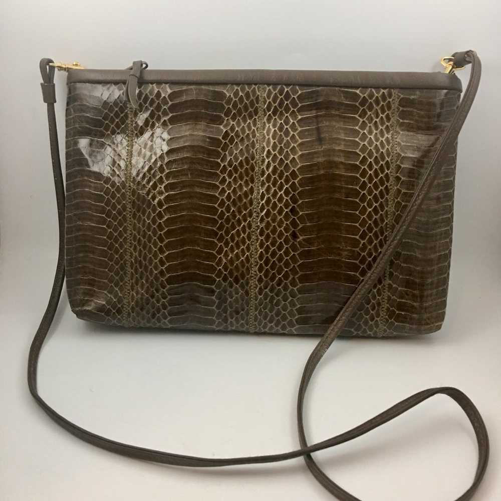 Vintage 1980's Chance Encounters Brown Snakeskin … - image 1